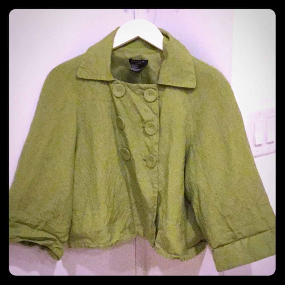 Lime green jacket.